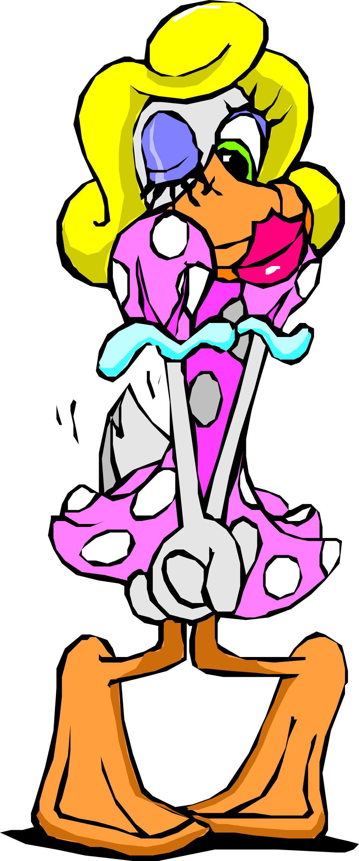 Cartoon Character with Pink Hat and Sunglasses Clipart