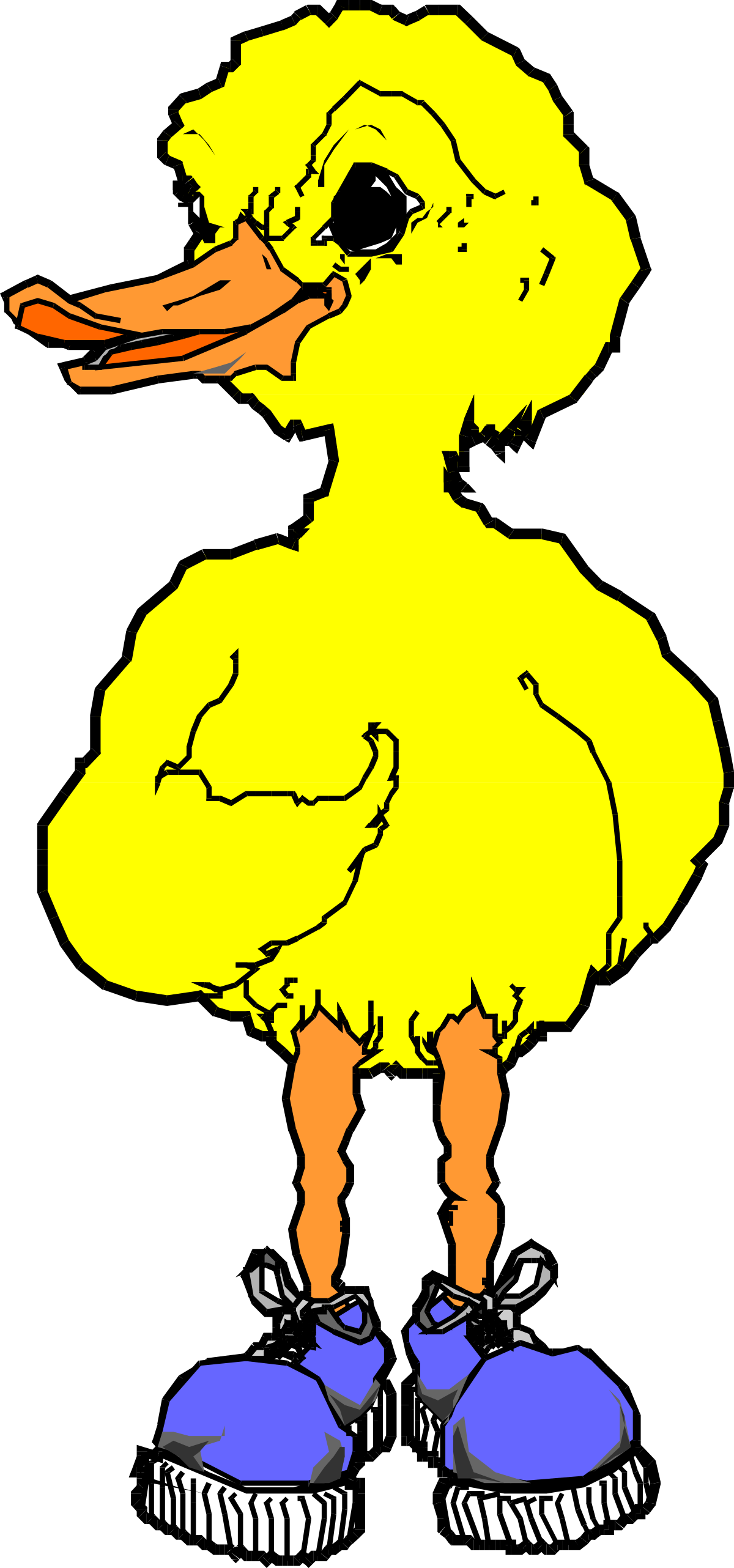 a yellow duck with a blue shoe clip art png transparent Yellow Duck with Blue Shoe Clipart - Playful and Fun Graphics