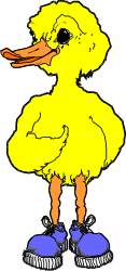 Yellow Duck with Blue Shoe Clipart - Playful and Fun Graphics