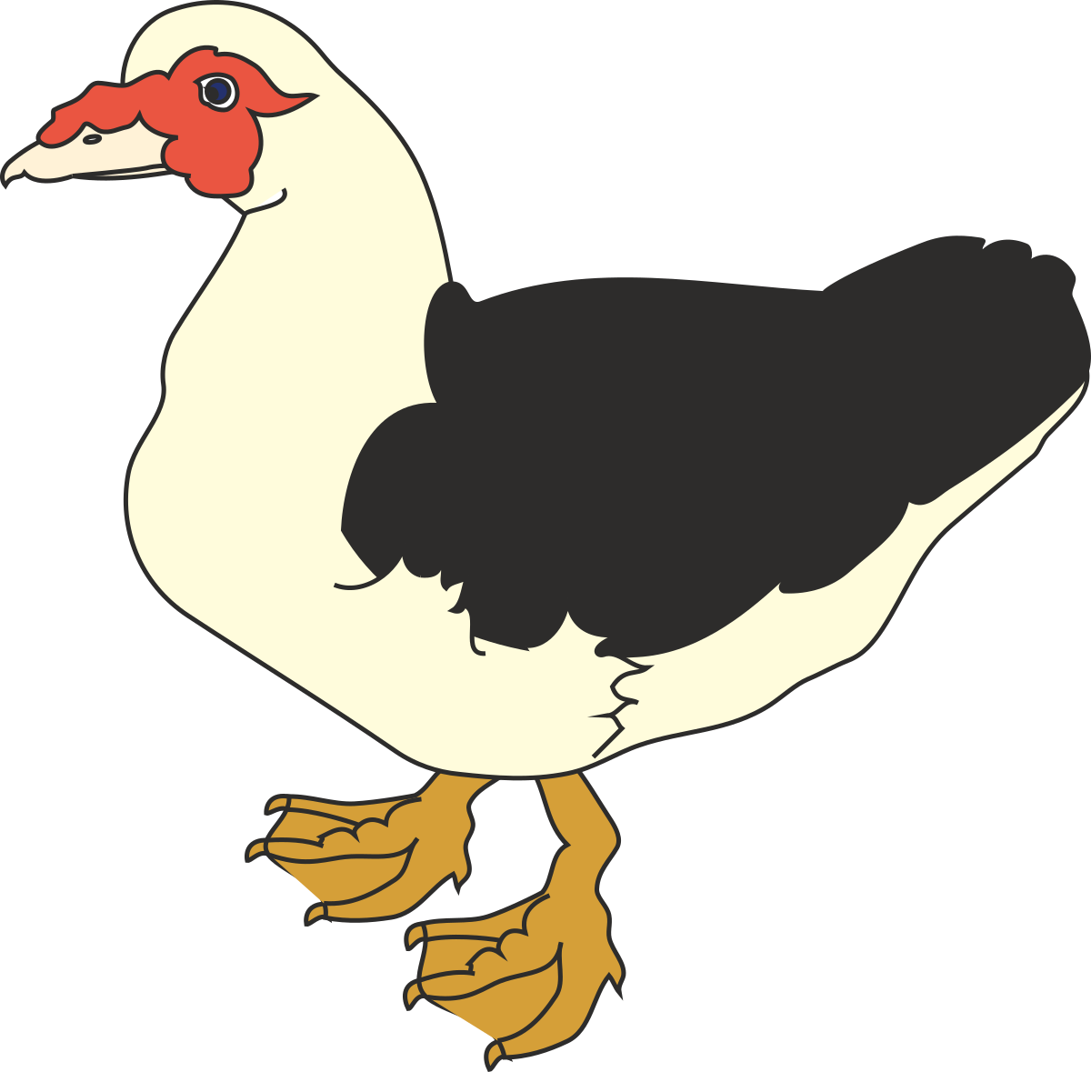 Duck Clipart with Red Beak and Black Legs for Creative Projects