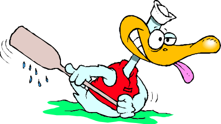 Cartoon Duck with Paddle - Fun Clipart for Creative Projects