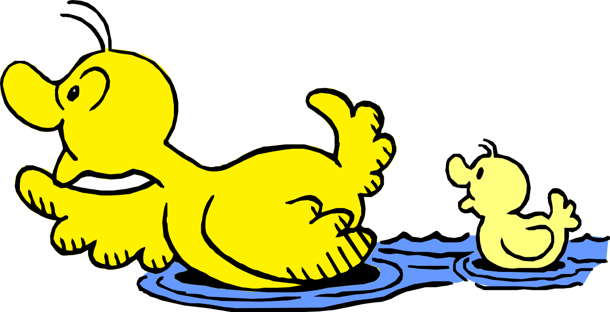 Duck and Duckling in Water - Charming Clipart for Your Projects