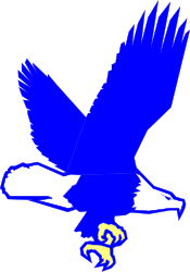 Blue and White Eagle Flying in the Air Clipart