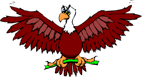 Red and White Eagle with Green Wings Clipart - Vibrant and Eye-Catching