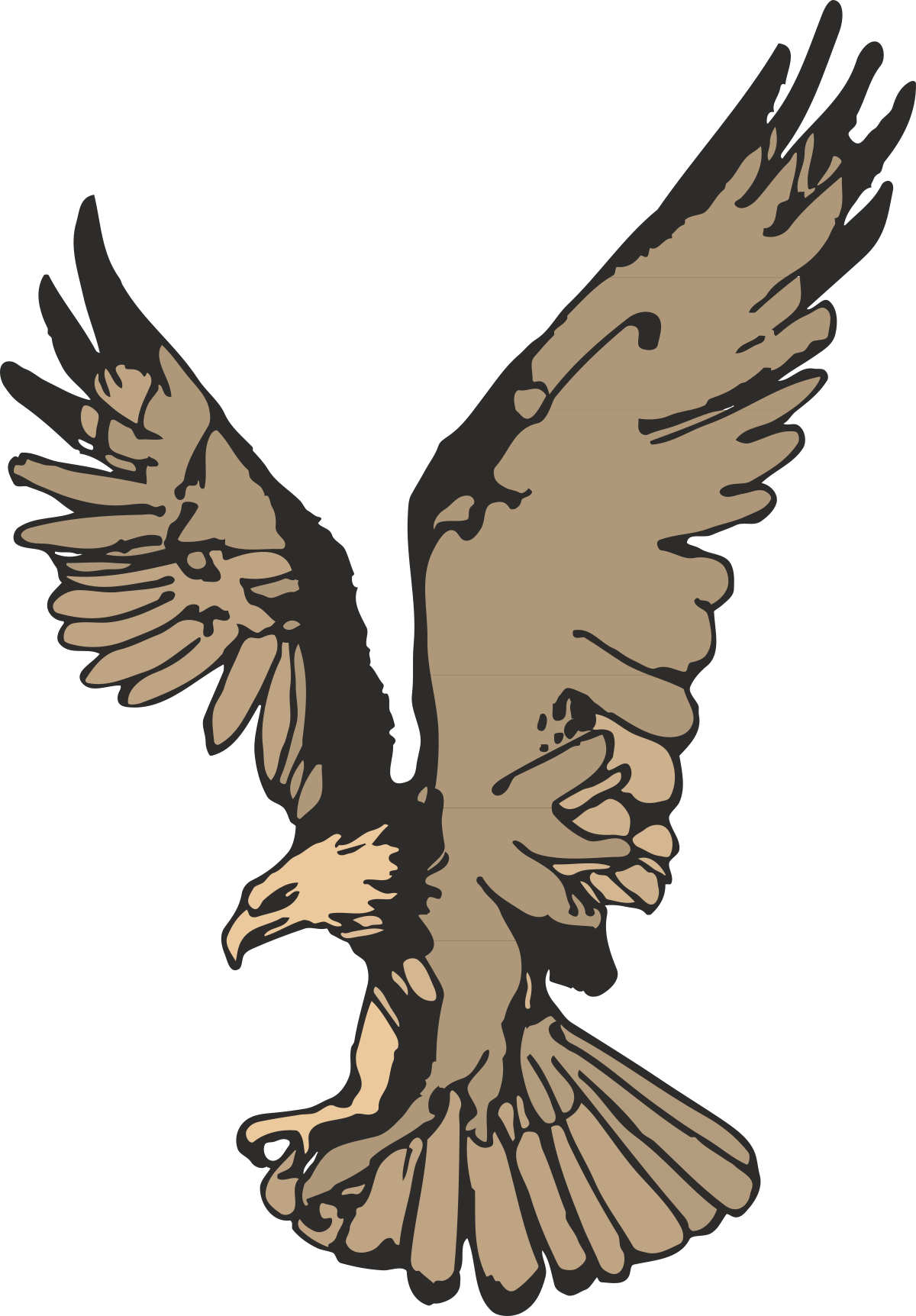 Flying Bird Clipart: Majestic Wings Spread in Air