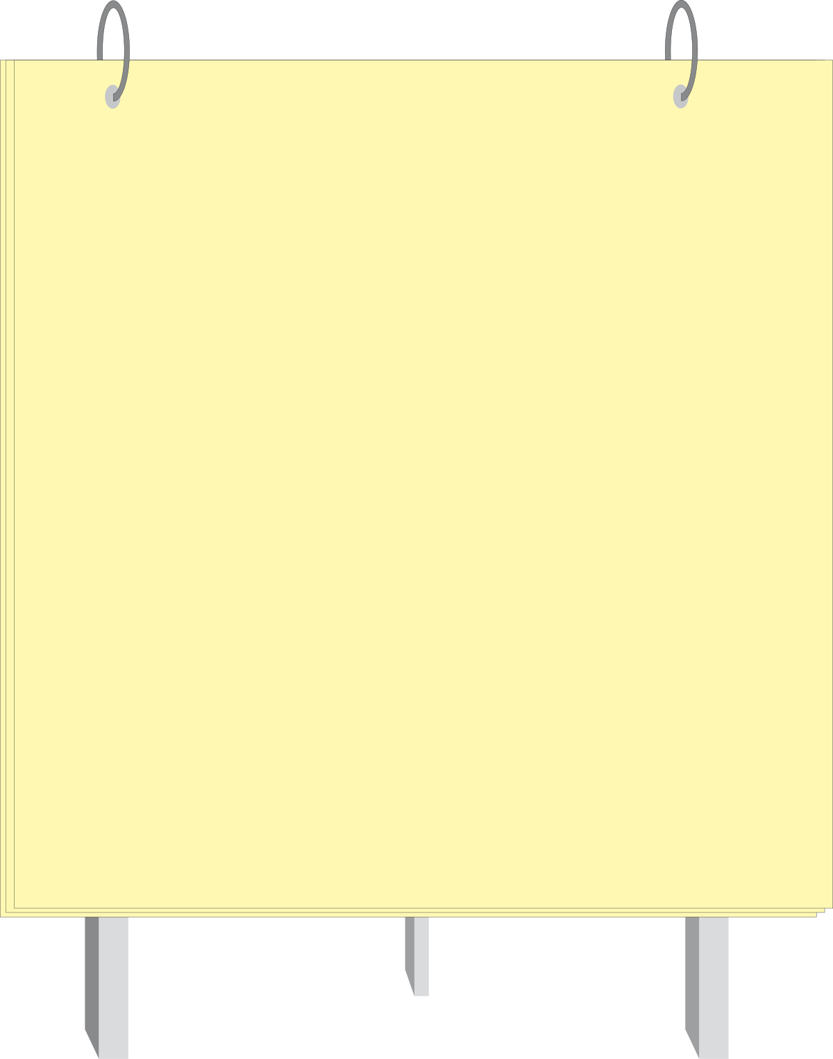 Borders and Leisure: Yellow Sign with Metal Pole Clipart for Creative Projects