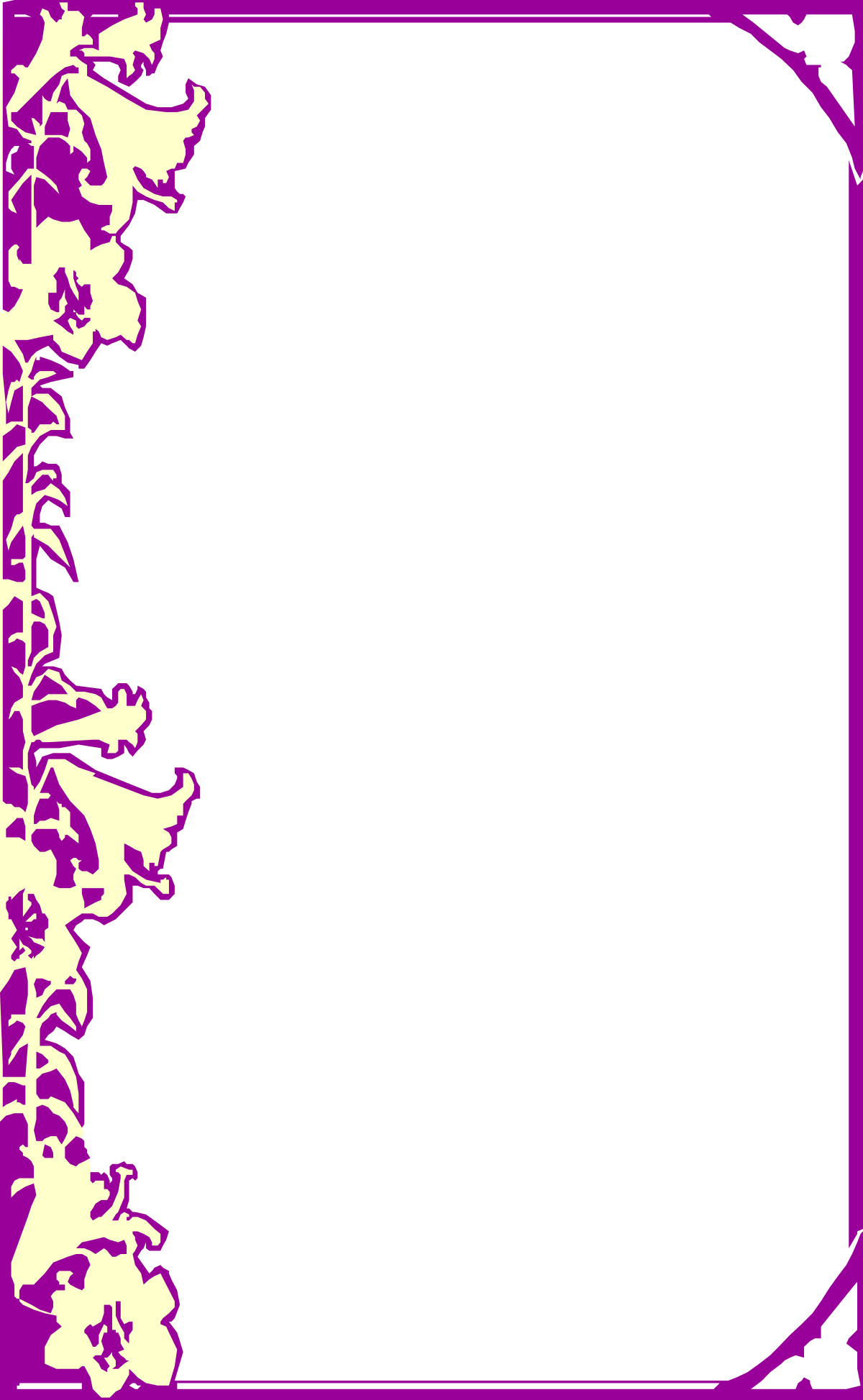 Purple Floral Border Clipart - Elegant Plant Design for East Lily Themes