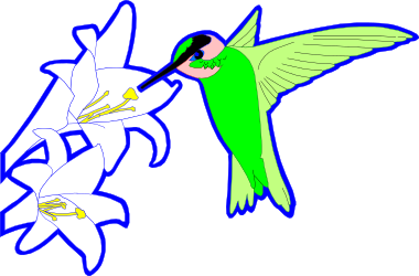 Green Bird with White Flower in Beak - Vibrant Clipart for Nature Lovers