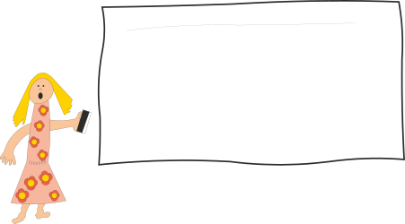 Borders and People Clipart: Girl Holding Blank Paper for Creative Projects