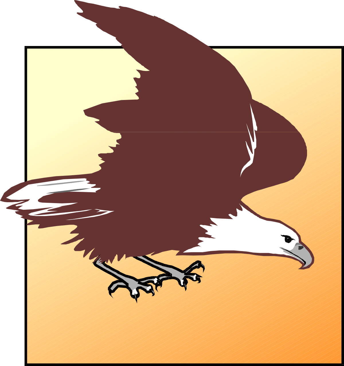 an eagle flying in the air with its wings spread clip art png transparent Eagle Flying in the Sky with Wings Spread - Majestic Clipart