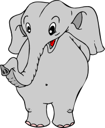 Elephant with Red Nose Clipart - Unique and Fun Visuals
