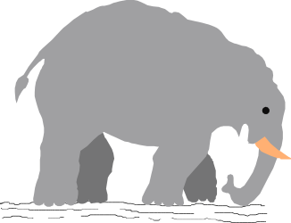 Elephant with Long Tuffly Tail Clipart for Creative Projects