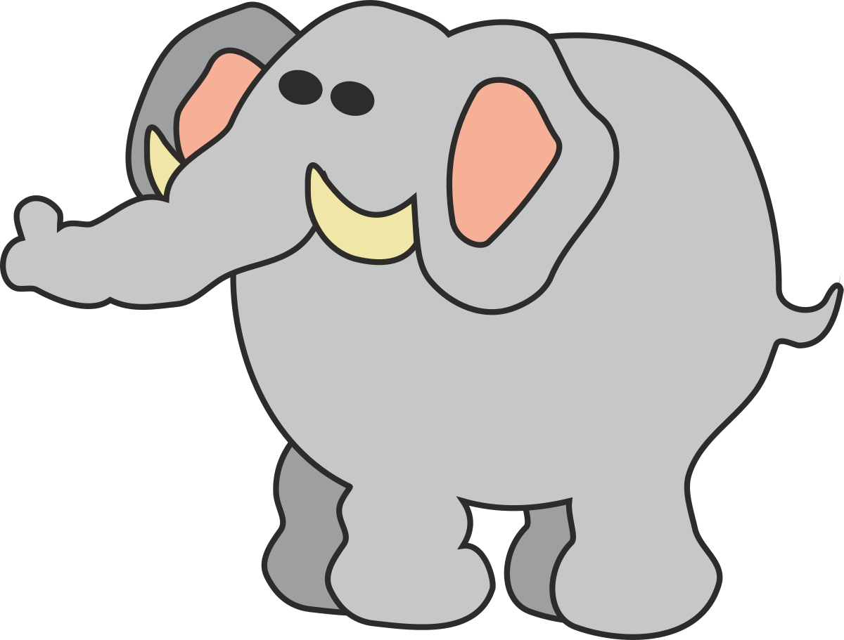 Elephant with Pink Nose Clipart - Adorable and Playful Graphics