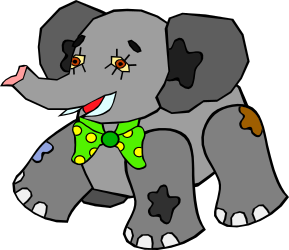 Elephant with Bow Tie Clipart - Charming and Whimsical Design