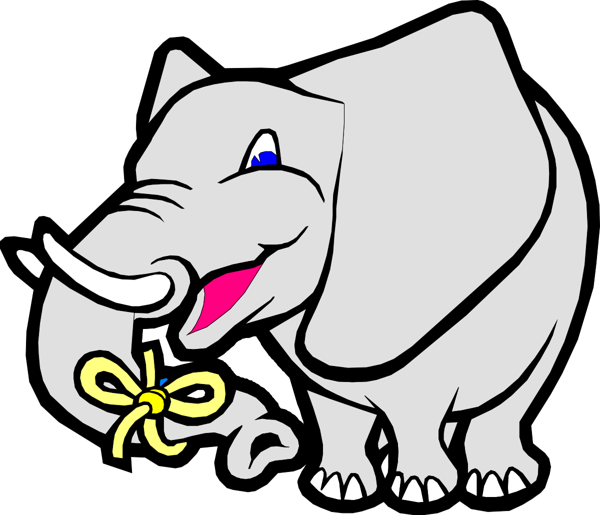 Elephant with Bow: Playful Clipart for Creative Projects
