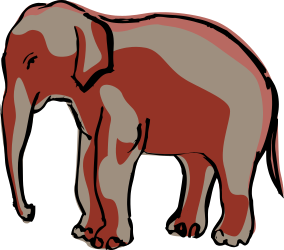 Elephant Standing on Black Background - Stunning Clipart Collection