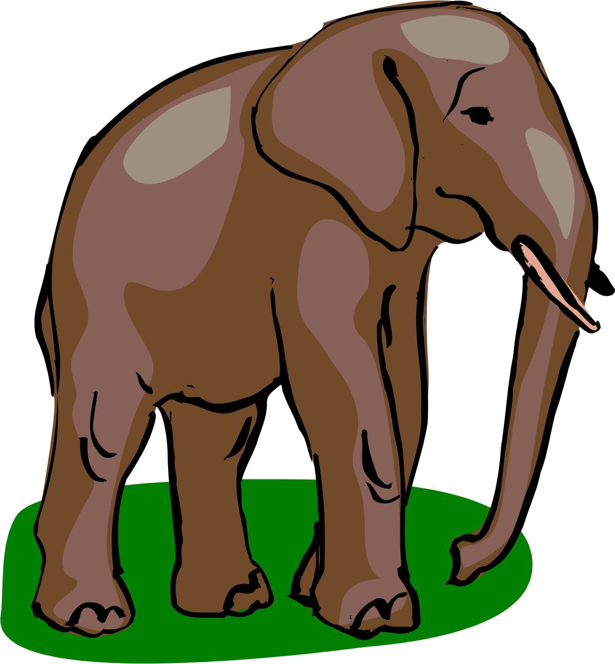 an elephant standing on a green field clip art png transparent Elephant Standing on Green Field - Vibrant Nature Clipart
