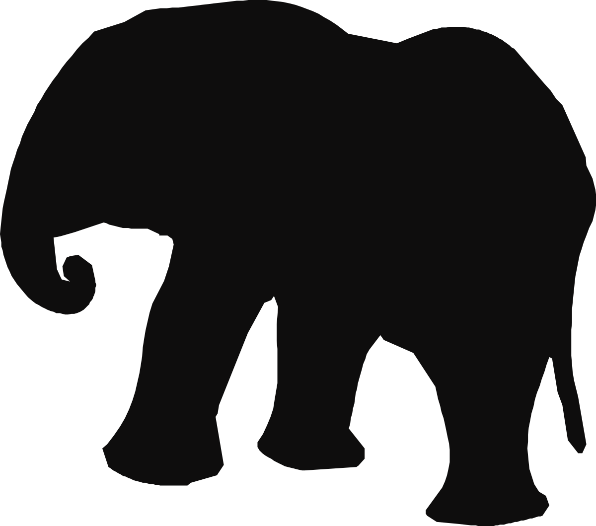 Elephant Silhouette Against Black Background - Stunning Clipart for Your Projects