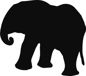Elephant Silhouette Against Black Background - Stunning Clipart for Your Projects