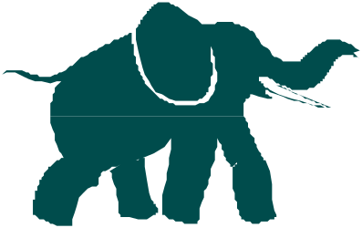Elephant Silhouette Clipart - Stunning Black Background Art