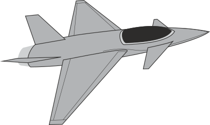Jet Flying in the Air - Dynamic Clipart with Black Background