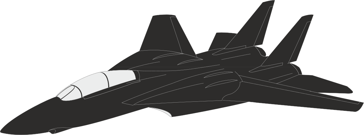 Jet Outline Clipart - Black and White Aesthetic for Creative Projects
