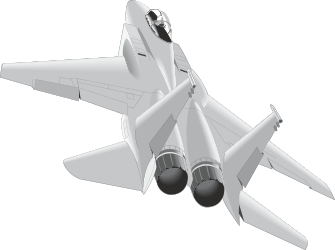 Fighter Jet Flying in the Air - Dynamic Aviation Clipart
