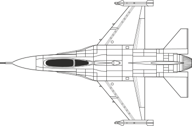Fighter Jet Clipart - Bold Black and White Outline Design