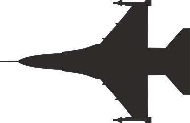 Fighter Jet Silhouette Clipart - Black and White Aviation Design