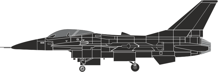 Fighter Jet Clipart - Dynamic Aircraft on Black Background
