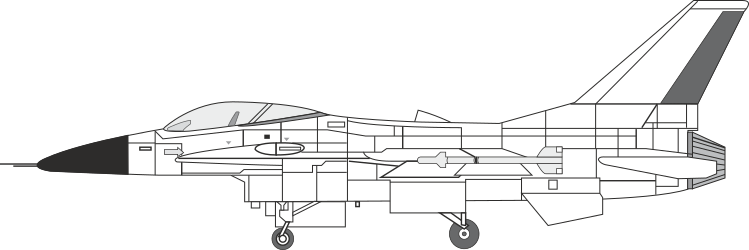 Fighter Jet Clipart: Bold Black and White Background