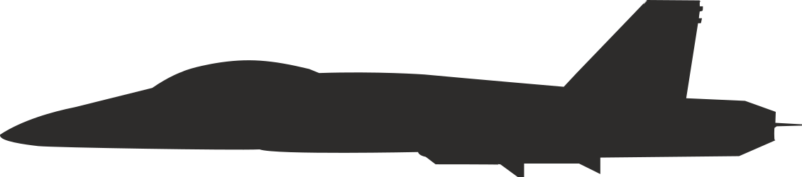 Fighter Jet Silhouette - Black and White Clipart for Dynamic Designs