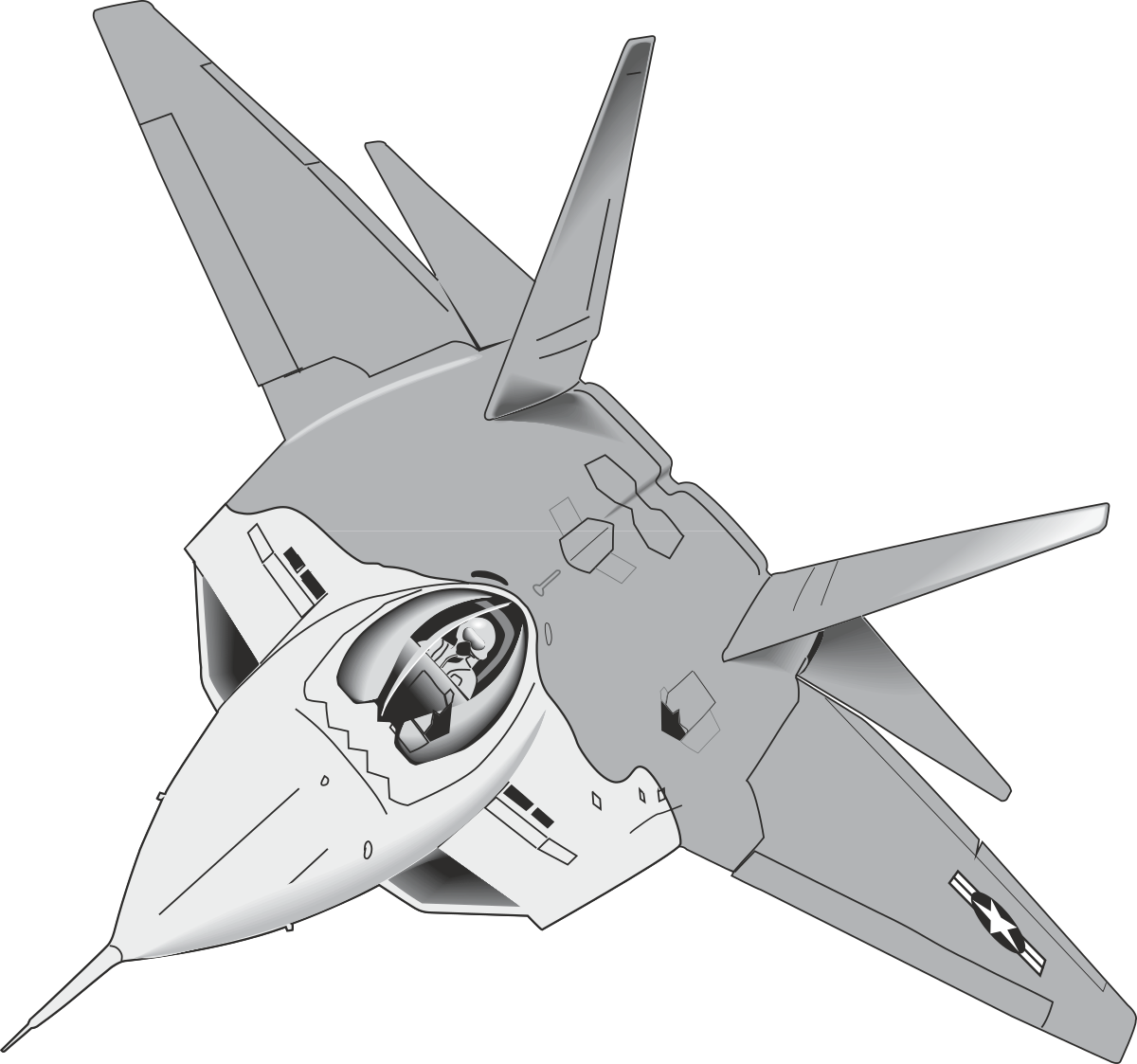 Fighter Jet Flying in the Air - Stunning Aviation Clipart