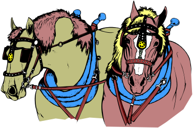 Horses in Harness - Captivating Clipart for Your Projects