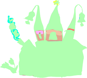 Castle with Birds Clipart - Enchanting Scene for Your Creative Projects