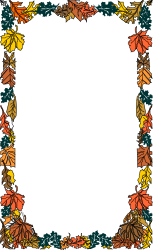 Colorful Autumn Leaves Border Clipart on Black Background