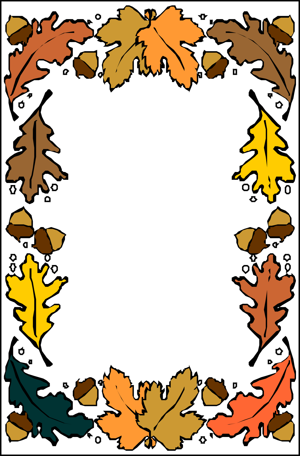 Autumn Leaves Frame Clipart  Nature's Vibrant Border for Your Creations