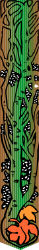 Vibrant Green and Orange Abstract Fall Tree Borders Clipart