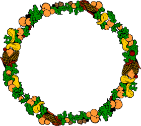 Fruits and Vegetables Circle Clipart for Holiday Borders