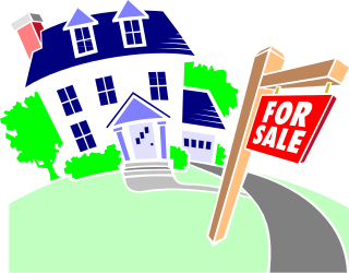 House with For Sale Sign - Ideal Clipart for Real Estate Promotions