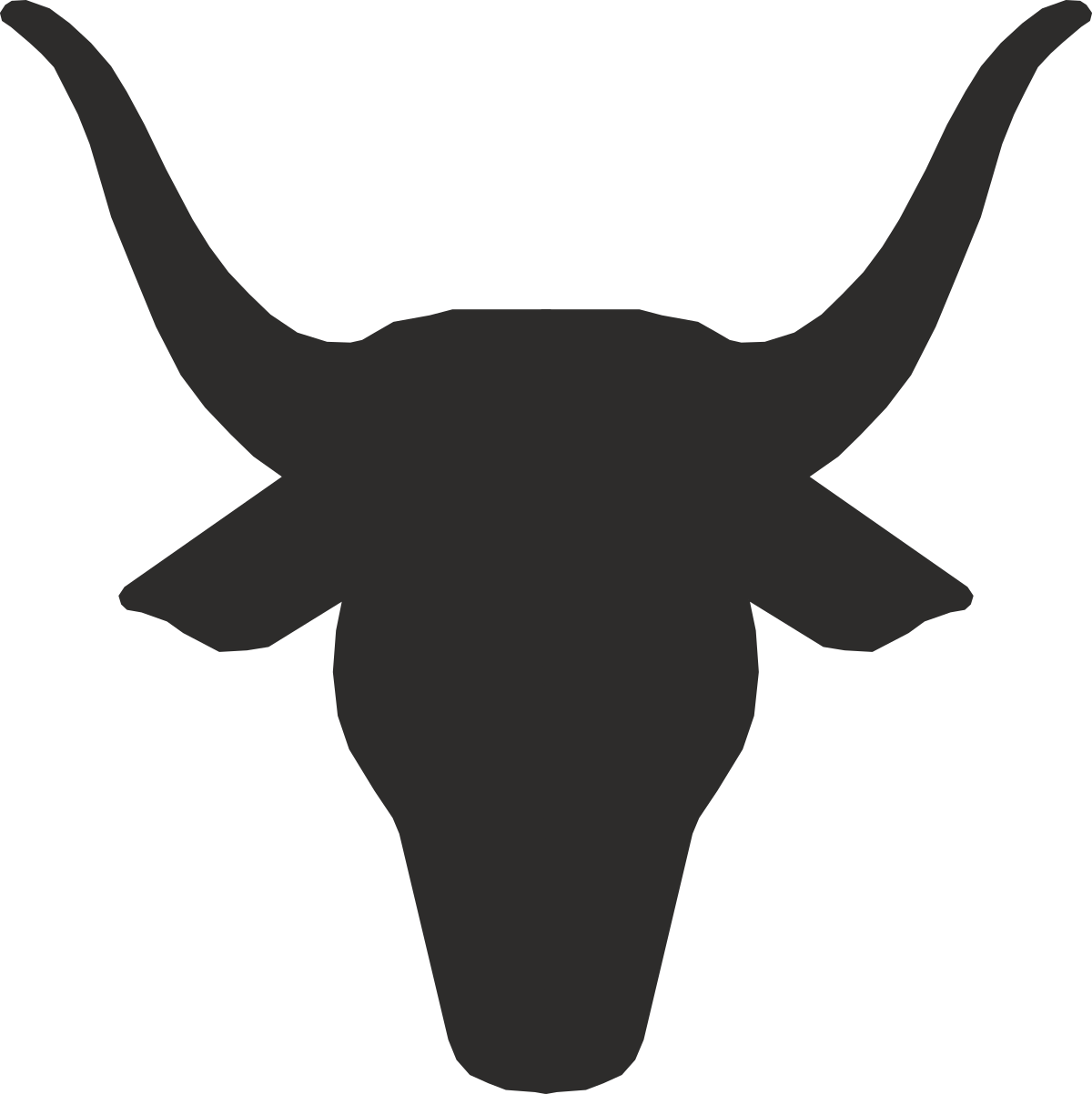 Bull Head Silhouette on Black Background - Stunning Clipart for Your Projects