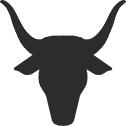 Bull Head Silhouette on Black Background - Stunning Clipart for Your Projects
