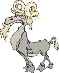 Cartoon Goat with Big Horn - Playful Clipart for Your Projects