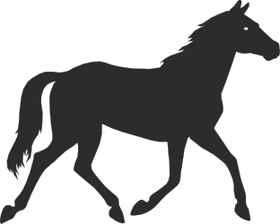 Silhouetted Horse on Black Background Clipart - Majestic Equine Design