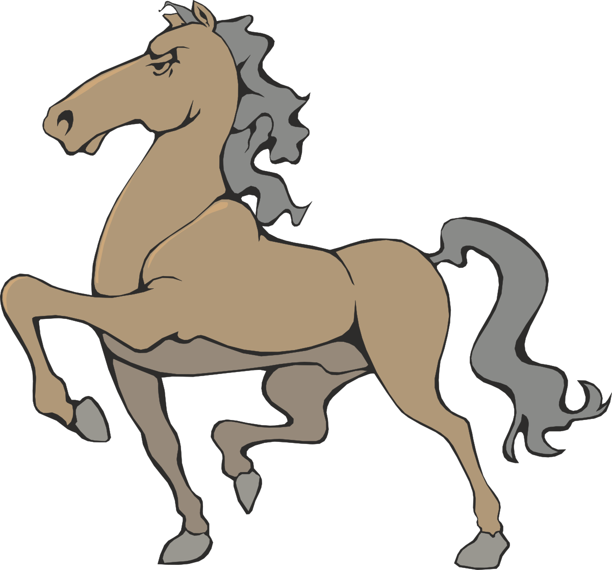 a horse with a mane and tail clip art png transparent Horse Clipart with Flowing Mane and Tail