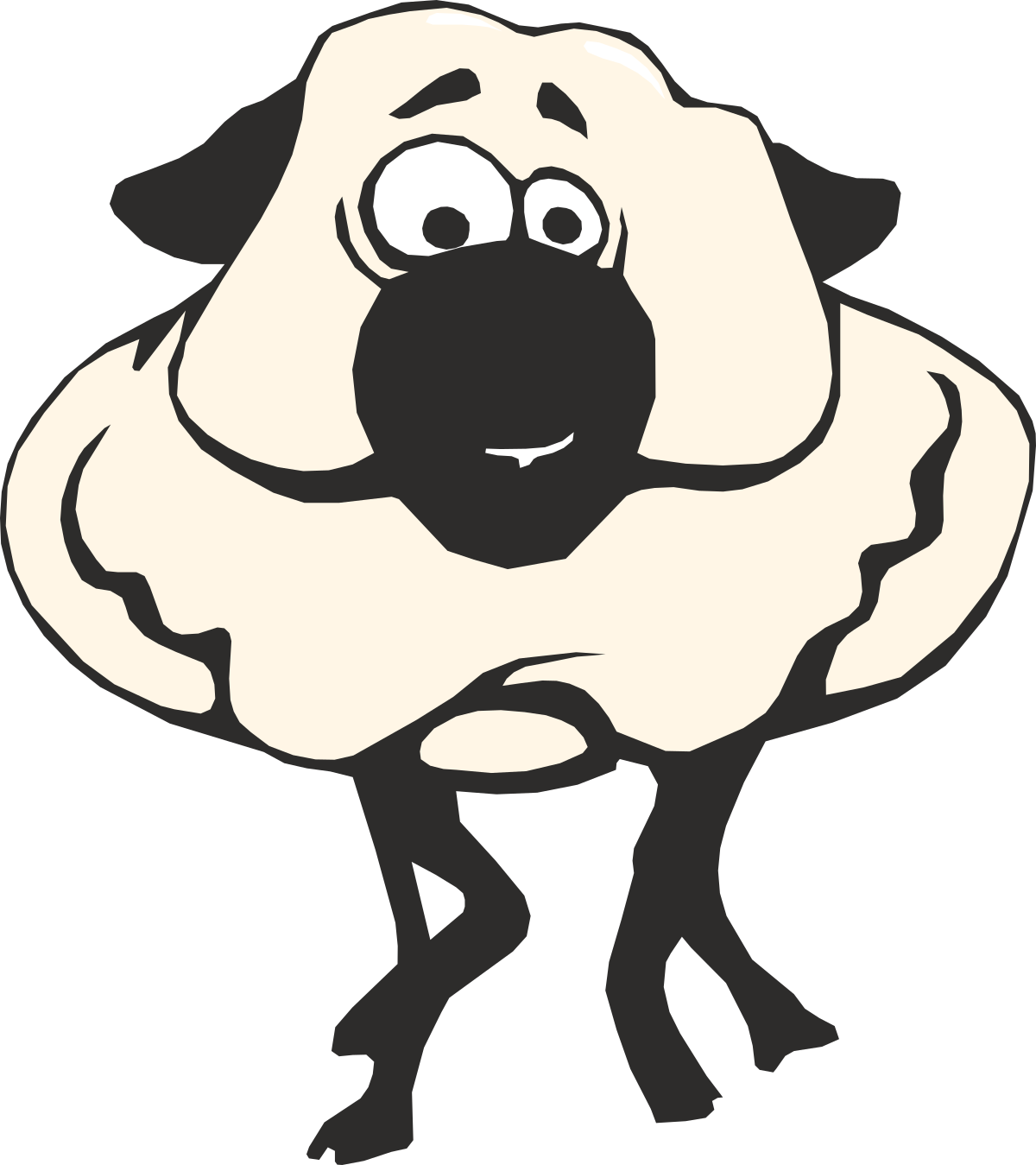 Black and White Dog with a Big Nose Clipart - Adorable Pet Graphics