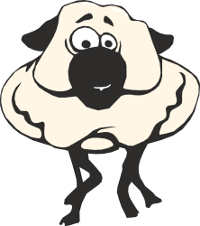 Black and White Dog with a Big Nose Clipart - Adorable Pet Graphics