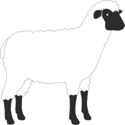 Silhouetted Sheep on Black Background - Stunning Clipart Creation