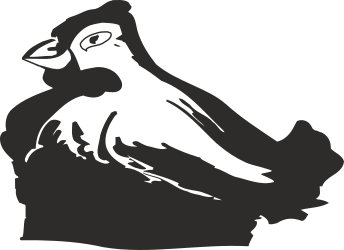 Bird on Tree Clipart: Vibrant Nature Scene