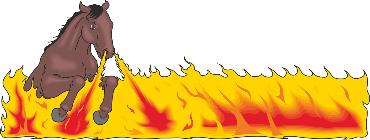Horse Running Through Fire Clipart - Dynamic Animal Borders